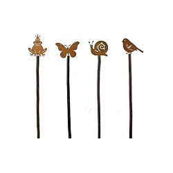 Sada 4 dřevěných zápichů s motivem jara Ego Dekor, 8 x 50 cm