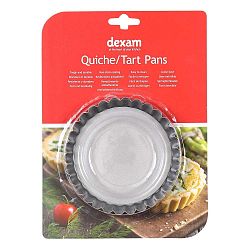 Sada 4 formiček na pečení slaného a sladkého koláče s nepřilnavým povrchem Dexam Quiche, ø 12 cm