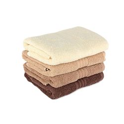 Sada 4 hnědých bavlněných ručníků Rainbow Home, 50 x 90 cm
