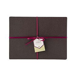 Sada 4 hnědých prostírání z lepené kůže David Mason Noble