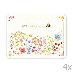 Sada 4 korkových prostírání Cooksmart England Flowers