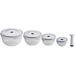 Sada 4 krabiček na potraviny a vakuové pumpy Compactor Food Saver