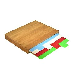 Sada 4 krájecích prkének s bambusovým pouzdrem JOCCA