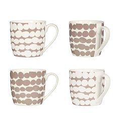 Sada 4 krémových hrnků Premier Housewares Dots, 380 ml