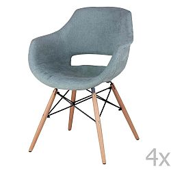 Sada 4 mátově zelených jídelních židlí sømcasa Nadine