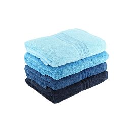 Sada 4 modrých bavlněných ručníků Rainbow Sky, 50 x 90 cm