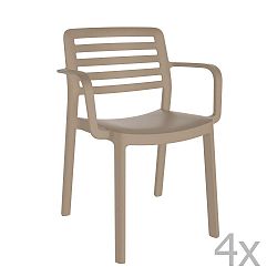 Sada 4 pískově hnědých zahradních křesel Resol Wind