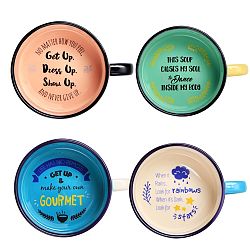 Sada 4 polévkových hrnků Silly Design Never Give Up, 330 ml