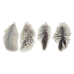 Sada 4 porcelánových dekorací Bloomingville Plumas