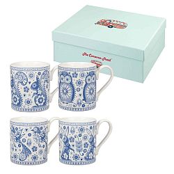 Sada 4 porcelánových hrnků Churchill China Penzance Blue Mug, 250 ml