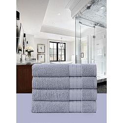 Sada 4 světle šedých bavlněných ručníků HIP, 50 x 100 cm
