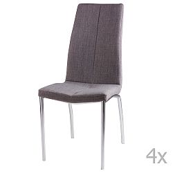 Sada 4 světle šedých jídelních židlí sømcasa Carla