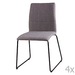 Sada 4 světle šedých jídelních židlí sømcasa Malina