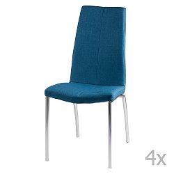 Sada 4 tmavě modrých jídelních židlí sømcasa Carla