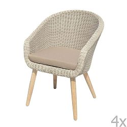 Sada 4 zahradních křesel s nohami z akáciového dřeva ADDU Arvada