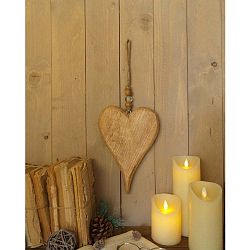 Sada 4 závěsných dekorací z mangového dřeva Orchidea Milano Hearts Mango Wood