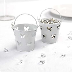 Sada 5 bílých plechových kyblíčků Neviti Butterfly