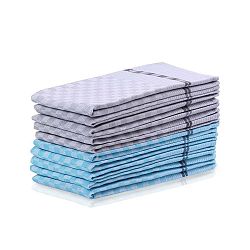 Sada 5 modrých a 5 šedých bavlněných utěrek DecoKing Checkered