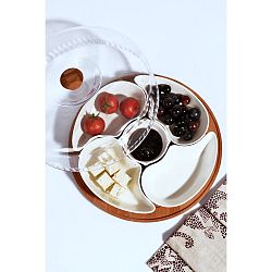 Sada 5 porcelánových mističek s víkem a bambusovým stojanem Kosova