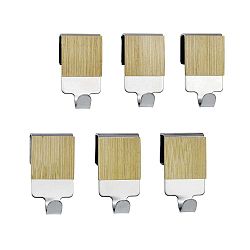 Sada 6 bambusových závěsných háčků Wenko Bamboo Premium