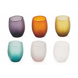 Sada 6 barevných sklenic na vodu Villa d'Este Karma, 300 ml