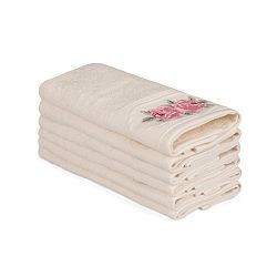 Sada 6 béžových bavlněných ručníků Nakis Gul, 30 x 50 cm