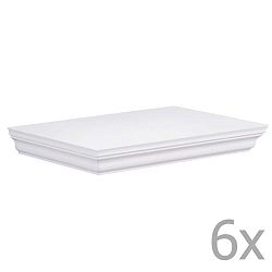 Sada 6 bílých nástěnných poliček Intertrade Landwood, šířka 30 cm