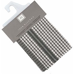 Sada 6 černých bavlněných utěrek Tiseco Home Studio Waffle, 46 x 70 cm