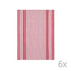 Sada 6 červených bavlněných utěrek Tiseco Home Studio Waffle, 50 x 70 cm