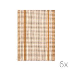 Sada 6 hnědých bavlněných utěrek Tiseco Home Studio Waffle, 50 x 70 cm