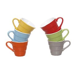 Sada 6 keramických hrnků na kávu s podnosem Kasanova