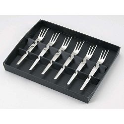 Sada 6 koktejlových vidliček z leštěné nerezové oceli v dárkovém balení Jean Dubost Futurismo