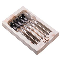 Sada 6 lžiček z nerezové oceli v dřevěném balení Jean Dubost Linen