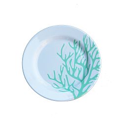 Sada 6 melaminových talířků Sunvibes Corail Bleu, ⌀ 20 cm