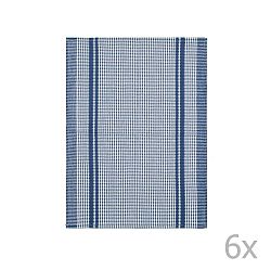 Sada 6 modrých bavlněných utěrek Tiseco Home Studio Waffle, 50 x 70 cm