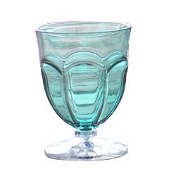 Sada 6 modrých plastových sklenic na vodu Sunvibes Happy, 250 ml