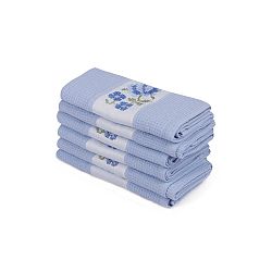 Sada 6 modrých ručníků z čisté bavlny Simplicity, 45 x 70 cm