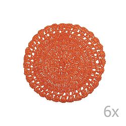 Sada 6 oranžových prostírání z palmových vláken Villa d'Este Uncinetto