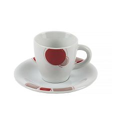 Sada 6 porcelánových hrnků na kávu s podšálky Kasanova Cerky Marsala