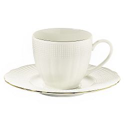 Sada 6 porcelánových šálků na kávu s podšálkem Kutahya Café, 50 ml