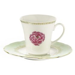 Sada 6 porcelánových šálků s podšálkem Kutahya Roses, 80 ml