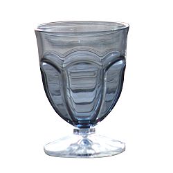 Sada 6 šedých plastových sklenic na vodu Sunvibes Happy, 250 ml