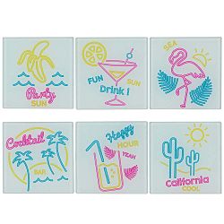 Sada 6 skleněných podtácků Le Studio California Cool