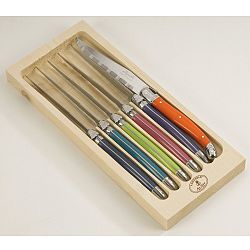 Sada 6 steakových nožů v dřevěném balení Jean Dubost London Mix