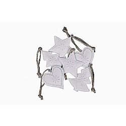 Sada 6 závěsných dekorací Ego Dekor Snow, výška 5 cm