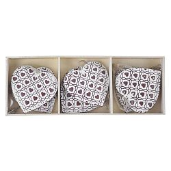 Sada 6 závěsných dekorací v boxu s motivem srdce Ego Dekor Red