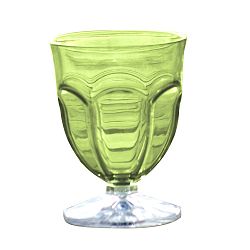 Sada 6 zelených plastových sklenic na vodu Sunvibes Happy, 250 ml