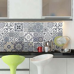 Sada 60 nástěnných samolepek Ambiance Wall Decal Cement Tiles Milonga, 20 x 20 cm