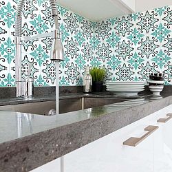 Sada 60 nástěnných samolepek Ambiance Wall Decal Cement Tiles Paco, 15 x 15 cm