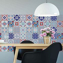 Sada 60 samolepek na stěnu Ambiance Azulejos Milonga, 15 x 15 cm